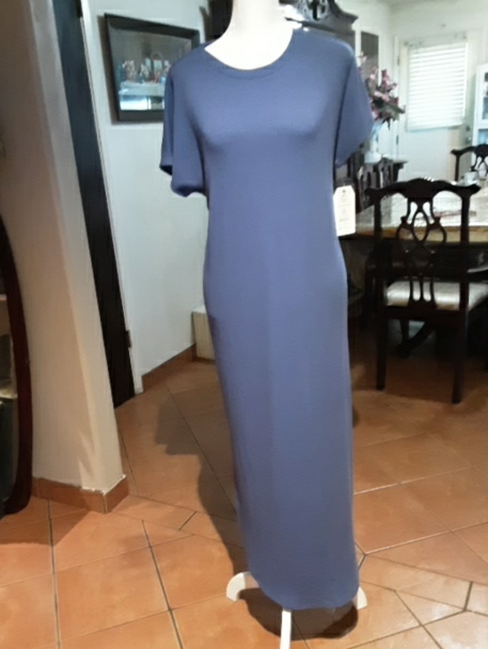 Women’s Classic Short-Sleeve Maxi Dress in Blue